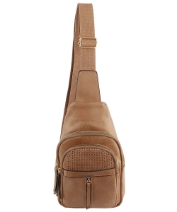 Fashion Laser Cut Printed Sling Bag Backpack LY122 DARK BLUSH